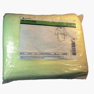 Isolation Gown 10 Pack Halyard Yellow Disposable Single Use Tri Layer AAMI2
